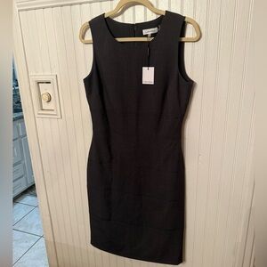 NWT Calvin Klein Modern Suiting Charcoal Shift Dress 8